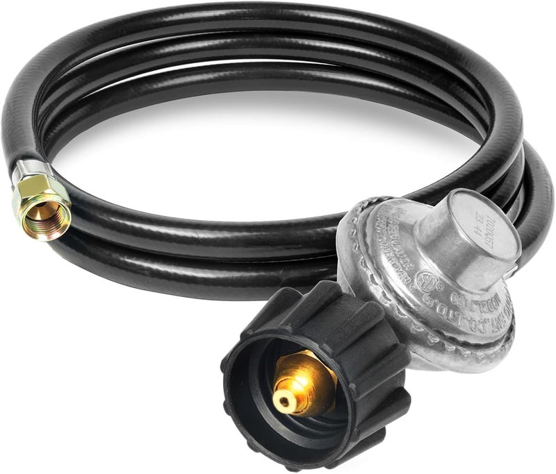 GrillAce Gas Grill Regulator and Hose, Replacement for Weber, Charbroil, Nexgrill Grill, Propane Patio Heater and Fire Pit... (6FT) - Image 1